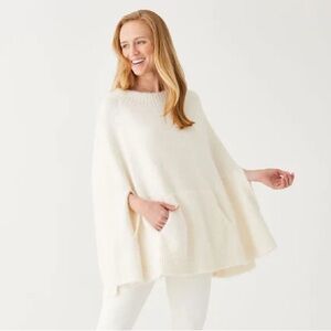 MerSea Chalet Eyelash Poncho with Armhole Slits Warm Cozy Women’s One Size (XL)